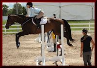 Holly coaching one of her eventing/jumping clients, Megan and Buddy